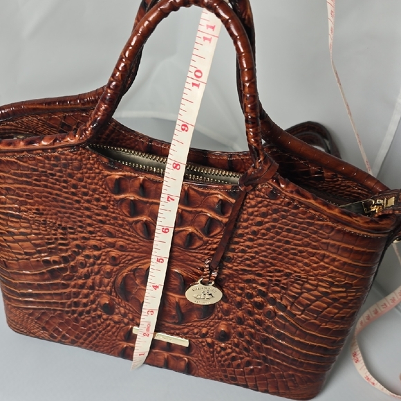 Brahmin Rich Brown Crocodile Embossed Satchel Set - Picture 13 of 15